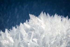 Closeup of ice, winter pressure washing in Calgary Alberta